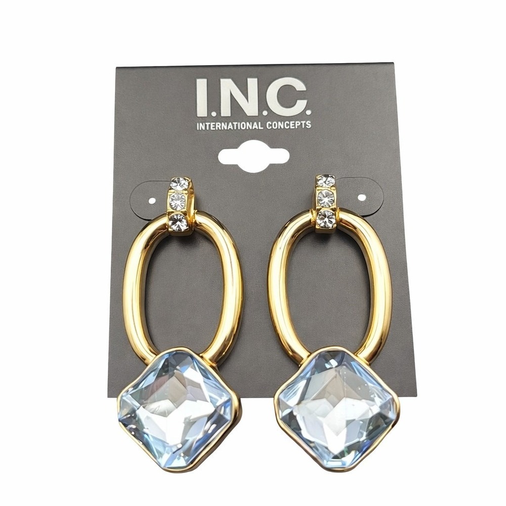 INC Gold Dangle Earrings Lot 2 Pearl Drop Womens NWT - Picture 2 of 6